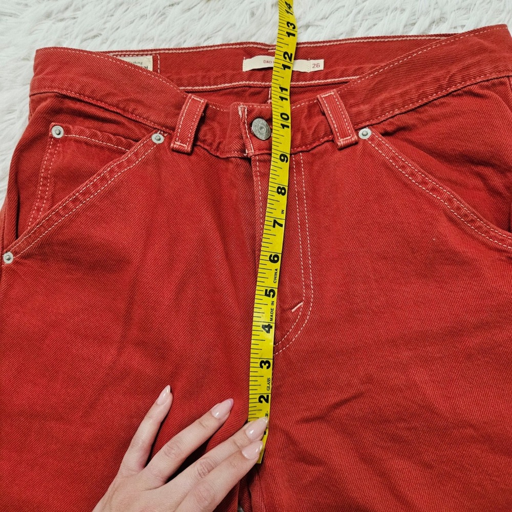 Levis Womens Dad Utility Pants Rust Relaxed Straight Leg Carpenter Jeans Sz 26 - Picture 9 of 13